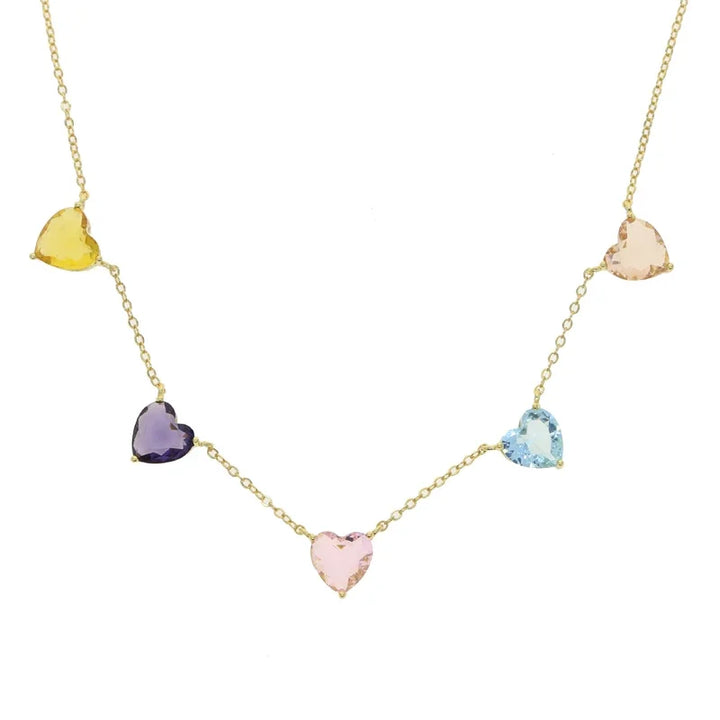 Élise – Pastell Herz-Choker mit funkelnden Zirkonia