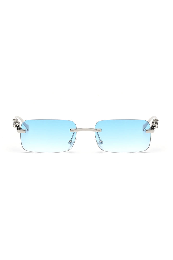 Ruiao rimless sunglasses UV400 fashion square metal glasses for men women designer man's brand sun glasses shades for outdoor
