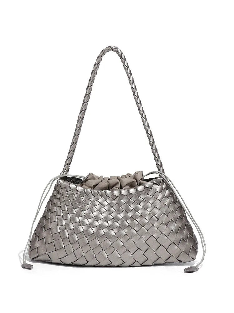 SOFIA Woven Bucket Bag – Elegante geflochtene Schultertasche