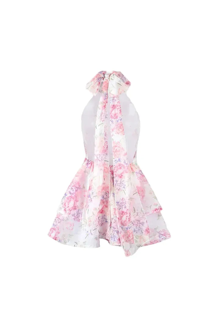 Floral Backless Mini Dress – Chic Summer Party Dress