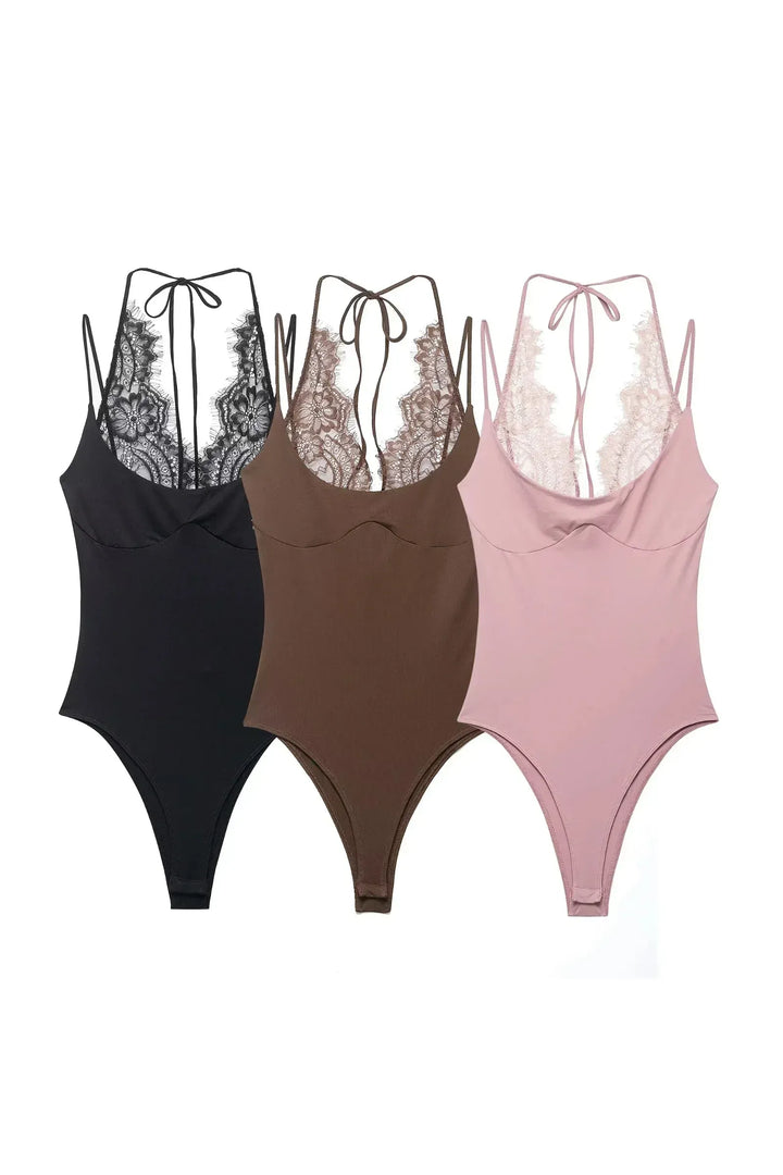 Lace Halter Backless Jumpsuit – Sexy Summer Bodysuit