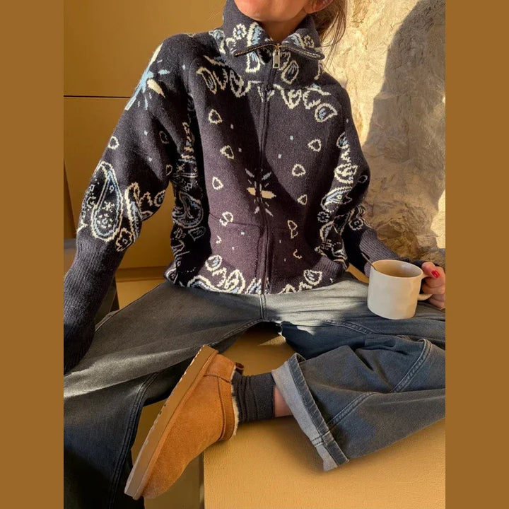 COLETTE – Jacquard-Strickcardigan mit Stehkragen – Produktansicht 7 | MIRAÉE PARIS