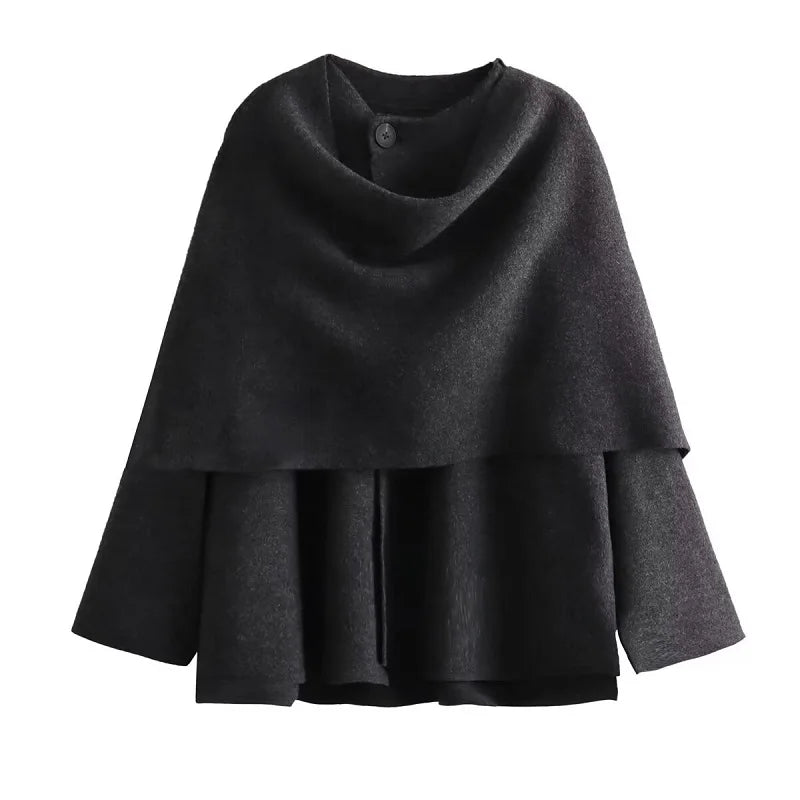 NADJA – Wattierte Winterjacke mit asymmetrischem Schalkragen
