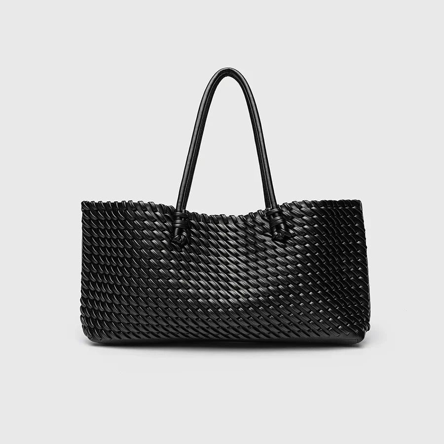 NORA – Geflochtene Shopper Tote Bag mit Top Handle