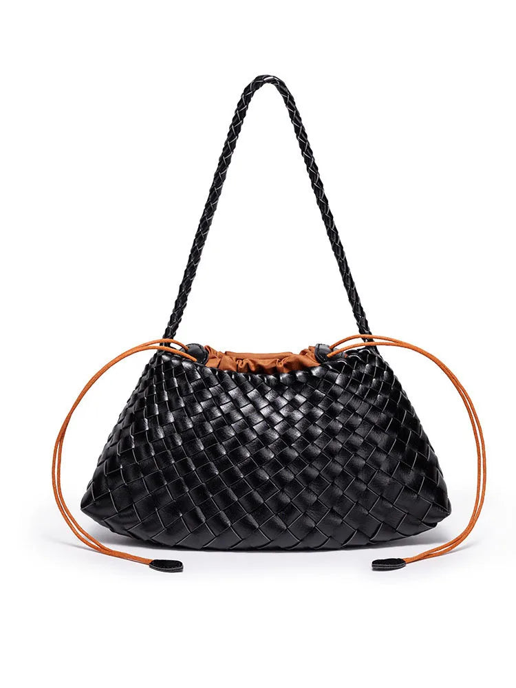 SOFIA Woven Bucket Bag – Elegante geflochtene Schultertasche