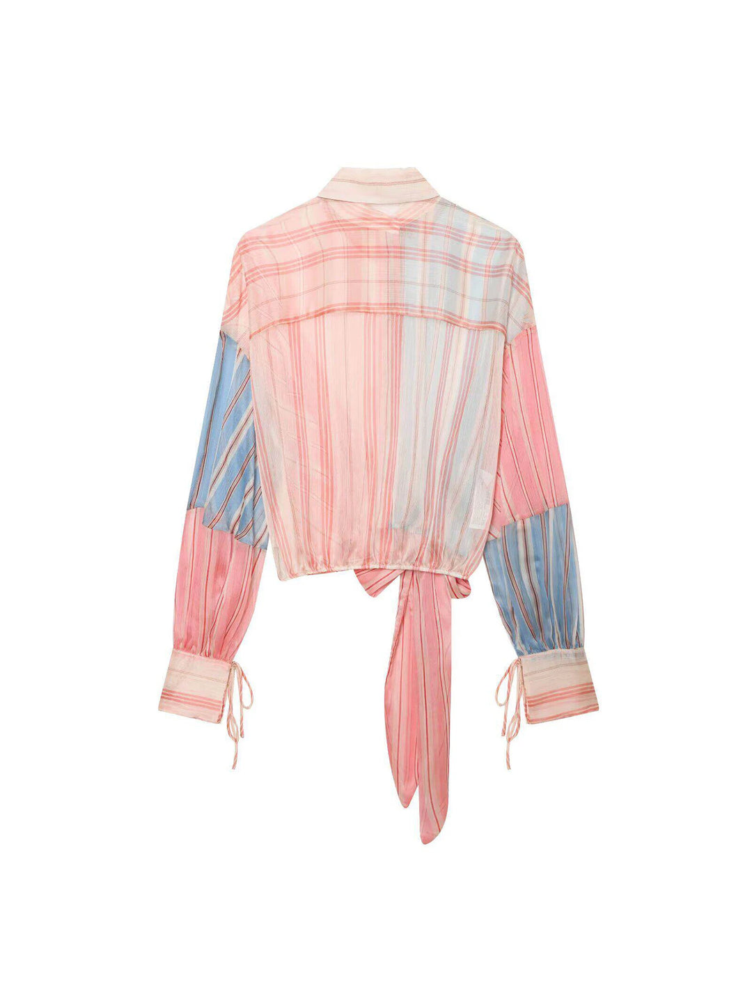 Élodie – Rosa Patchwork-Bluse mit Vintage-Chic