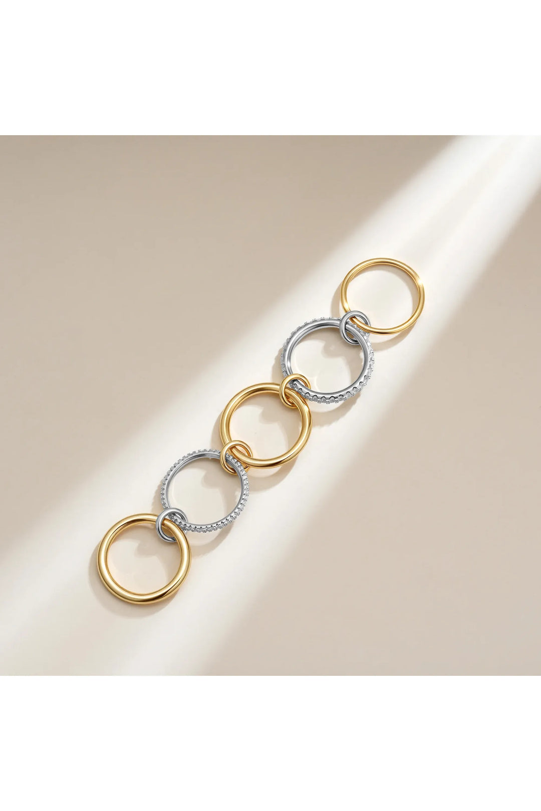 Luxus Zirkonia Stapelring – Vergoldeter Damenring