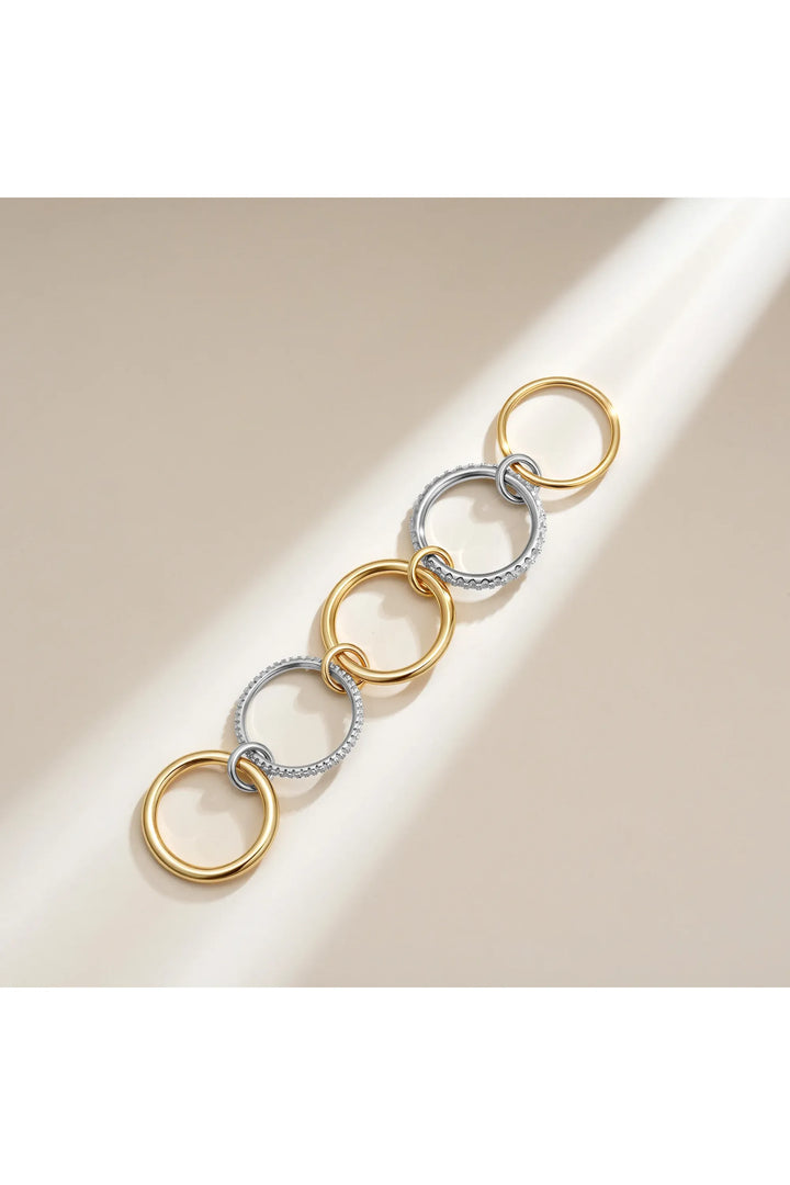 Luxus Zirkonia Stapelring – Vergoldeter Damenring
