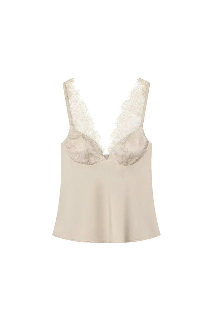 LIORA - Lace Camisole Top – Damen Spitzentop mit Herz-Ausschnitt