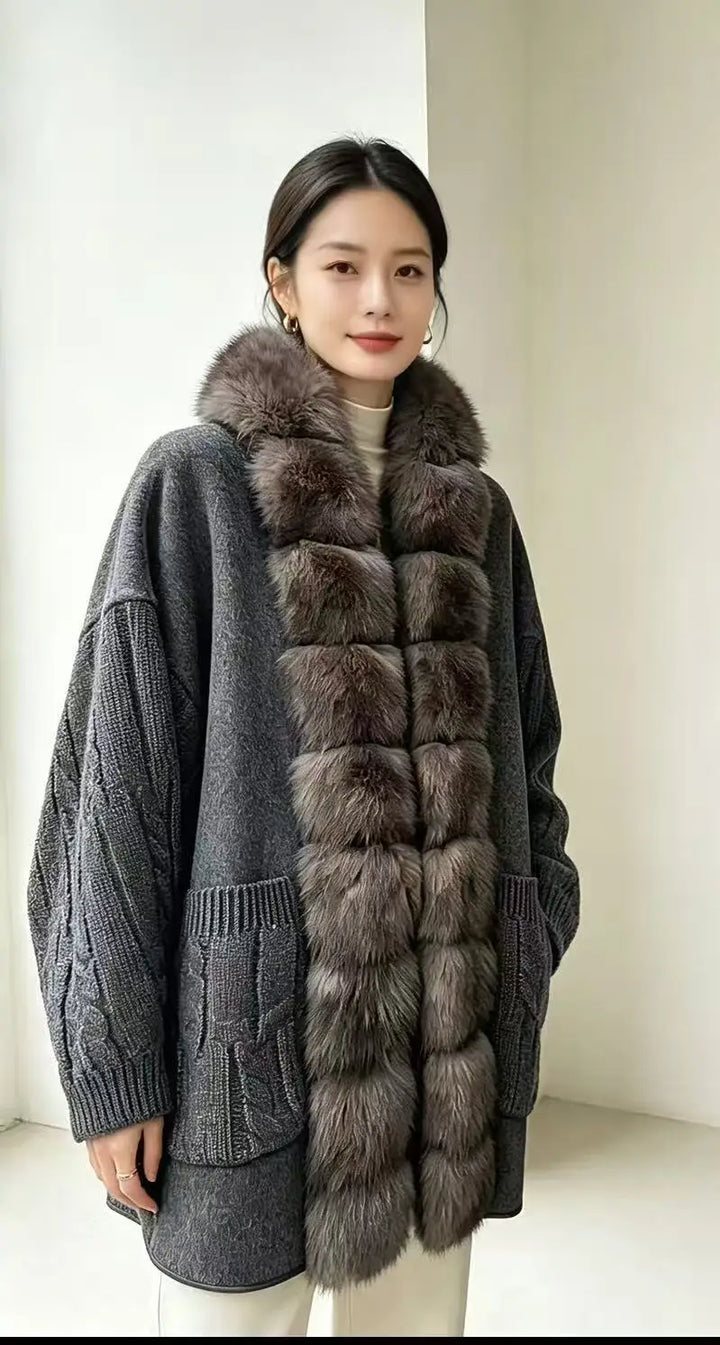 SIENNA – Echtpelzjacke mit Animal-Print
