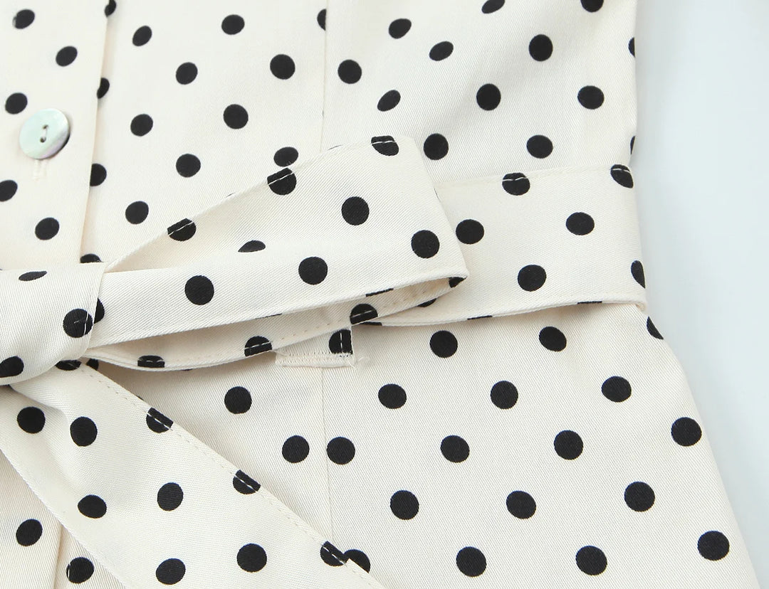 Charlotte Polka Dot Set – Kurzes Top & High‑Waist Hose