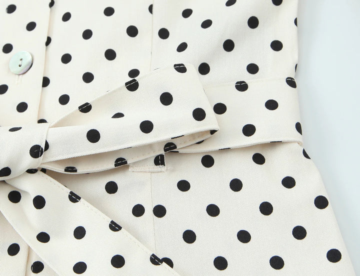 Charlotte Polka Dot Set – Kurzes Top & High‑Waist Hose