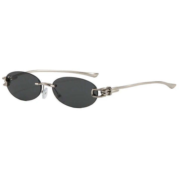 Luna Rimless Oval UV400 Sunglasses