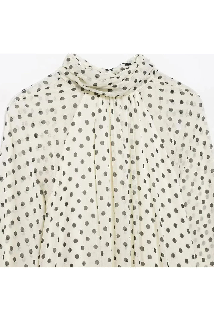 Camille Chic Blouse – Polka Dot Bluse mit Schleifen-Detail