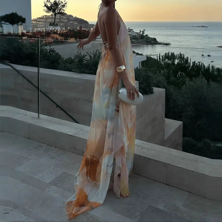 Marina Boho Dress – Rückenfreies Langes Bohemian‑Kleid