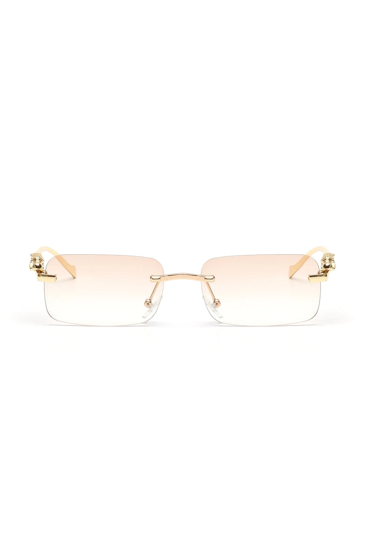 Ruiao rimless sunglasses UV400 fashion square metal glasses for men women designer man's brand sun glasses shades for outdoor