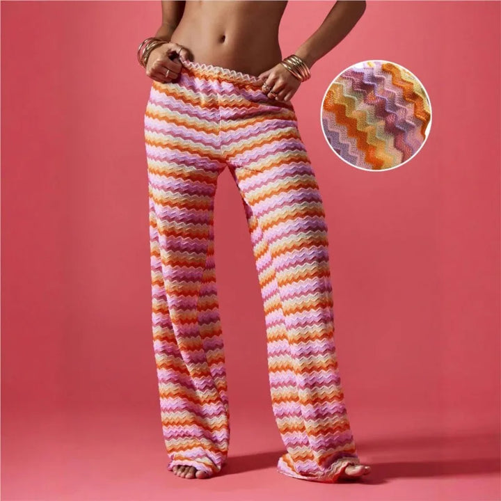 Boho Paisley Palazzo Hose – High Waist Wide Leg Sommerhose