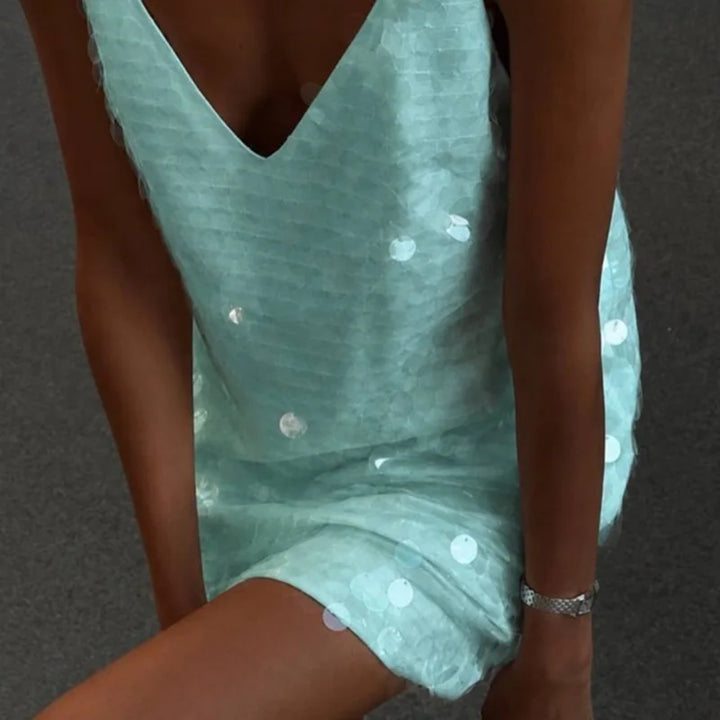 ÉTOILE Sequin Mini Dress – Rückenfreies Paillettenkleid