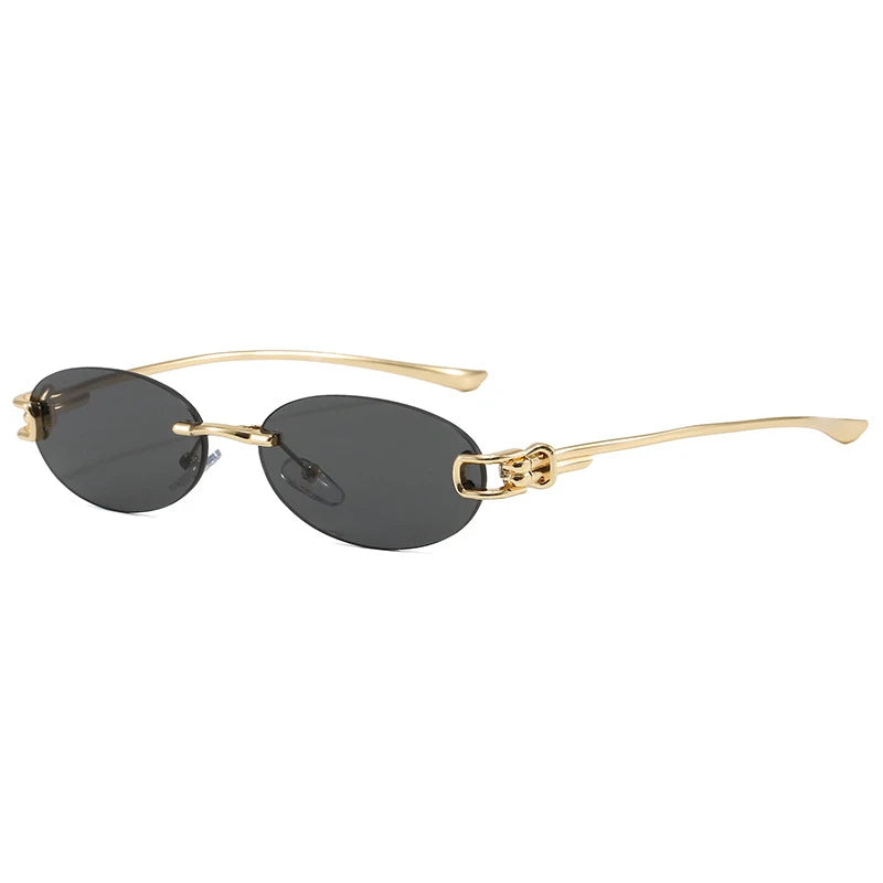 Luna Rimless Oval UV400 Sunglasses
