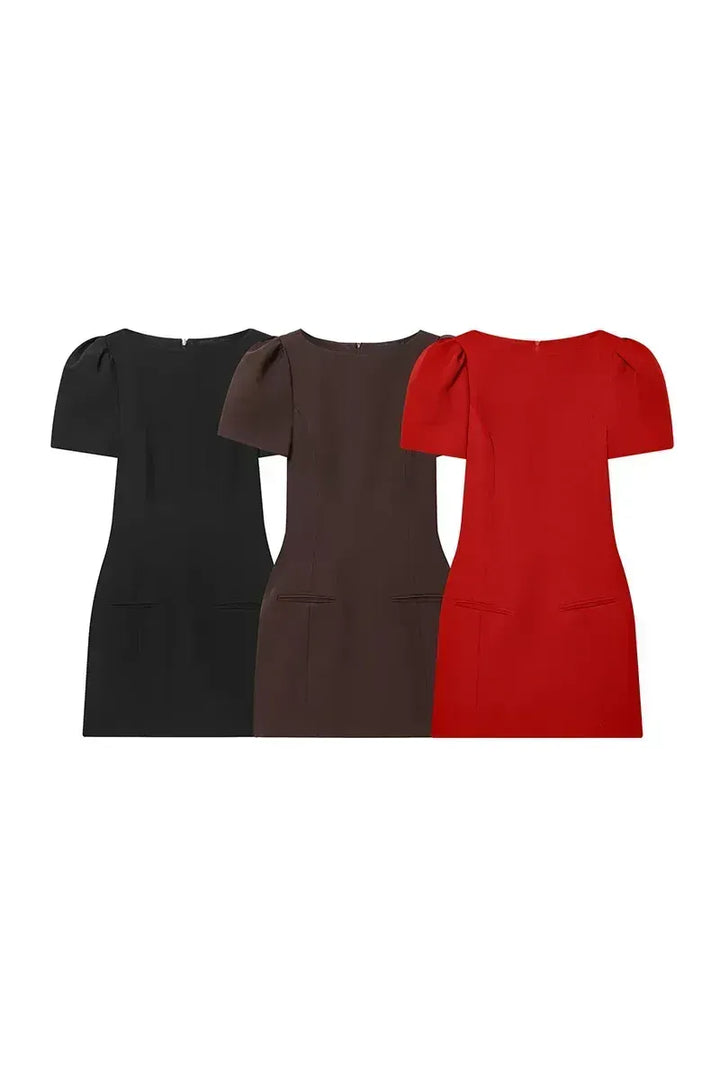 Seraphina Puff Damen Minikleid – Elegantes Schwarzes Abendkleid