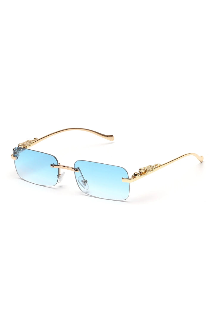 Ruiao rimless sunglasses UV400 fashion square metal glasses for men women designer man's brand sun glasses shades for outdoor