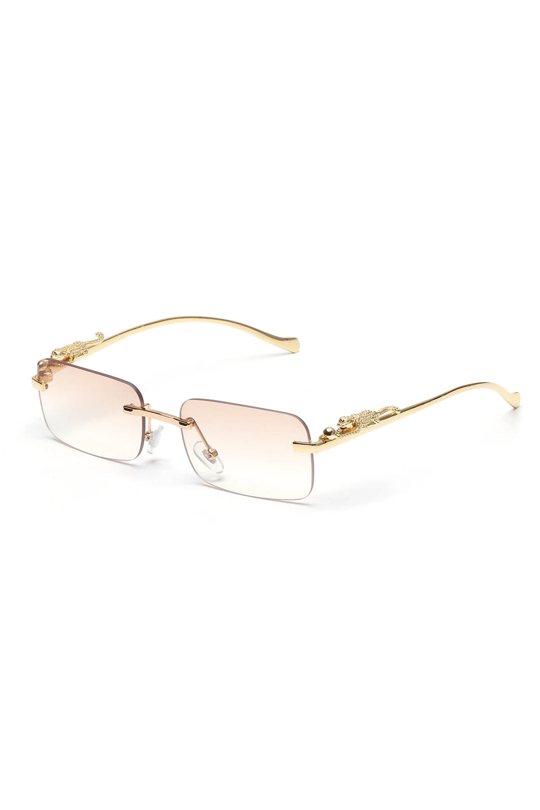 Ruiao rimless sunglasses UV400 fashion square metal glasses for men women designer man's brand sun glasses shades for outdoor