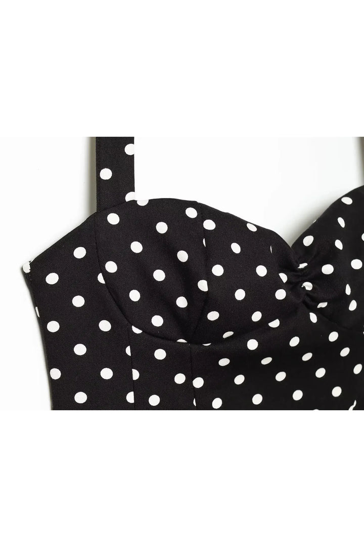 Polka Dot Halter Corset Top – Y2K Sommer Top