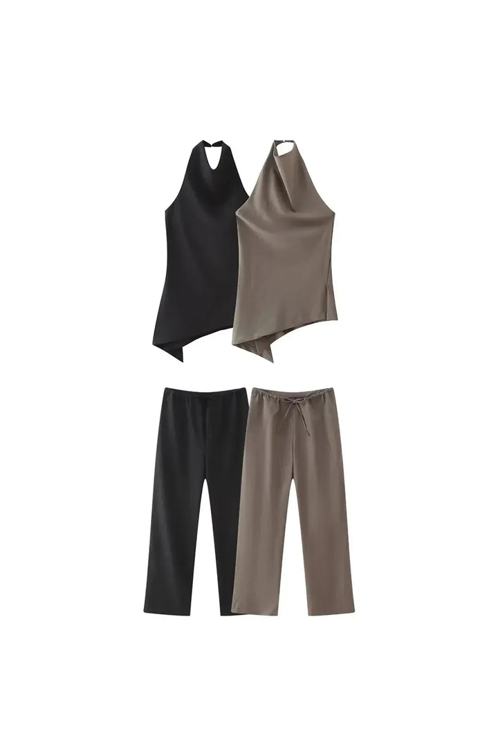 Backless Halter Pant Set – Minimal Chic Co-Ord