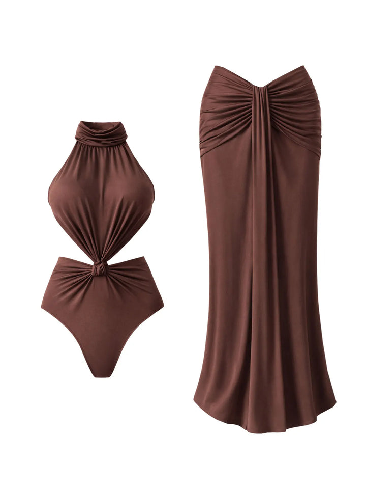 Isabella Luxury One-Piece Swimsuit – Taillenloser Badeanzug mit Rock für Damen