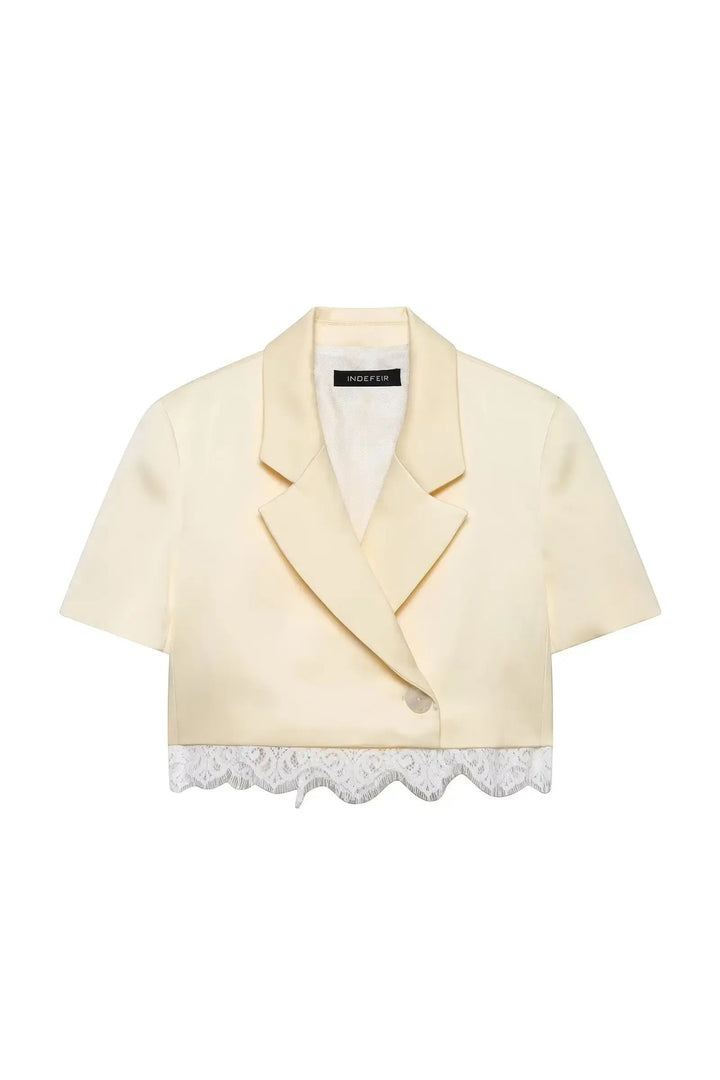 Lace Patchwork Blazer Set – Chic Summer Co-Ord