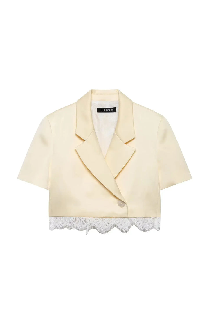 Lace Patchwork Blazer Set – Chic Summer Co-Ord