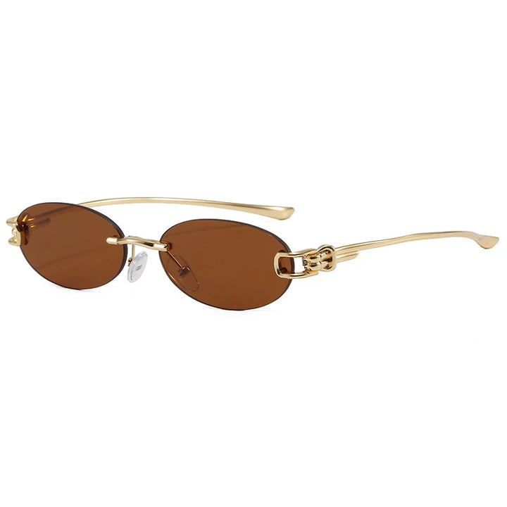 Luna Rimless Oval UV400 Sunglasses