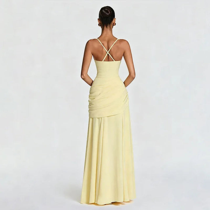 Elegant Off Shoulder Backless Maxi Dress