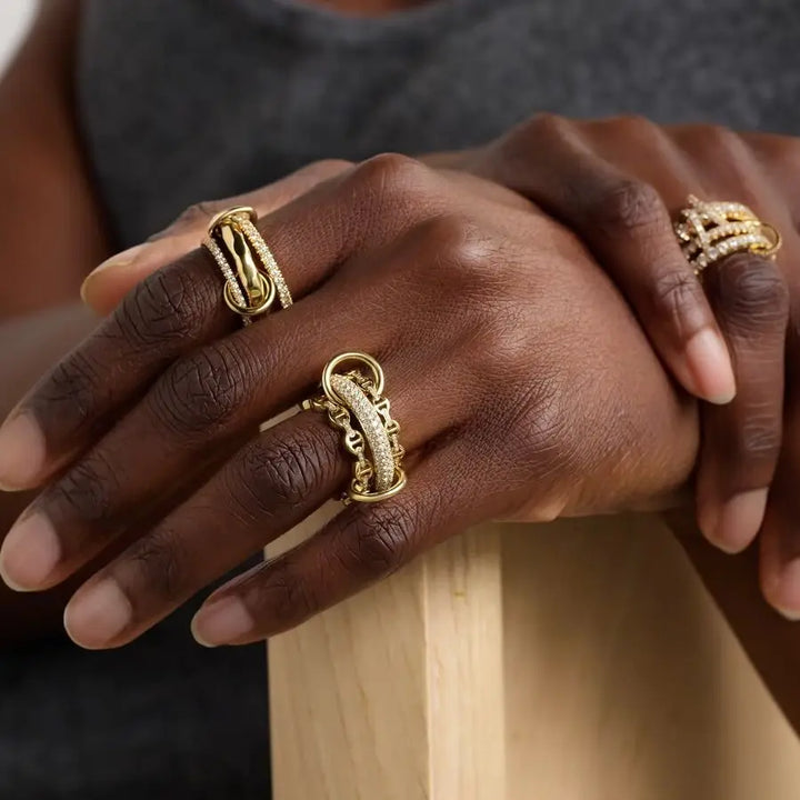 Élodie – Eleganter Zirkonia Ring mit 18K-Goldbeschichtung