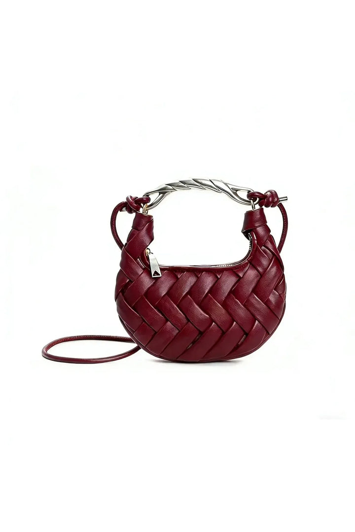 Woven Metal Handle Bag – Elegant Statement Handbag