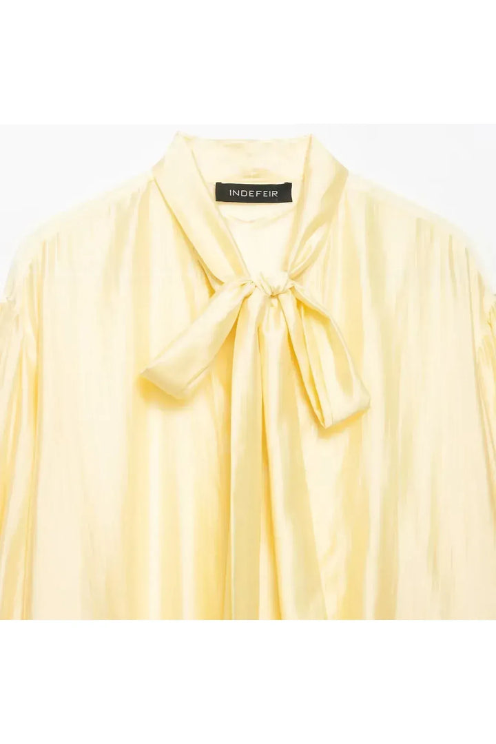 Amélie Satin Blouse – Elegante Damenbluse mit Schleifen‑Detail