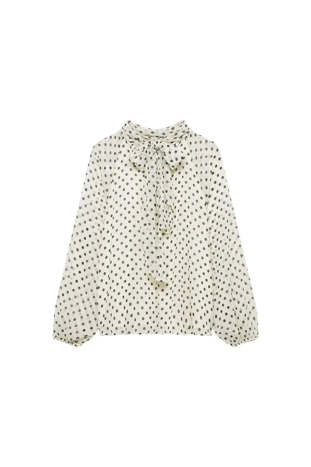 Camille Chic Blouse – Polka Dot Bluse mit Schleifen-Detail
