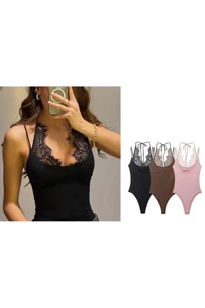 Lace Halter Backless Jumpsuit – Sexy Summer Bodysuit