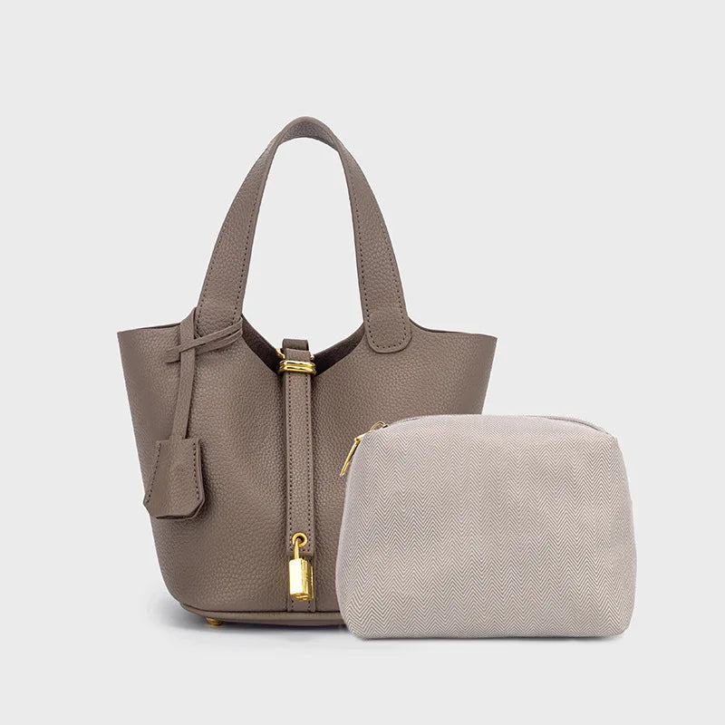 ROSA – Klassische Bucket Bag aus veganem Kunstleder