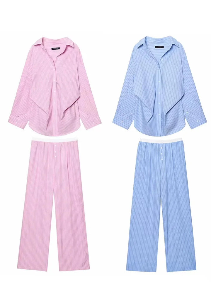 Emily Striped Pantsuit – Lässiger Zweiteiler für Damen