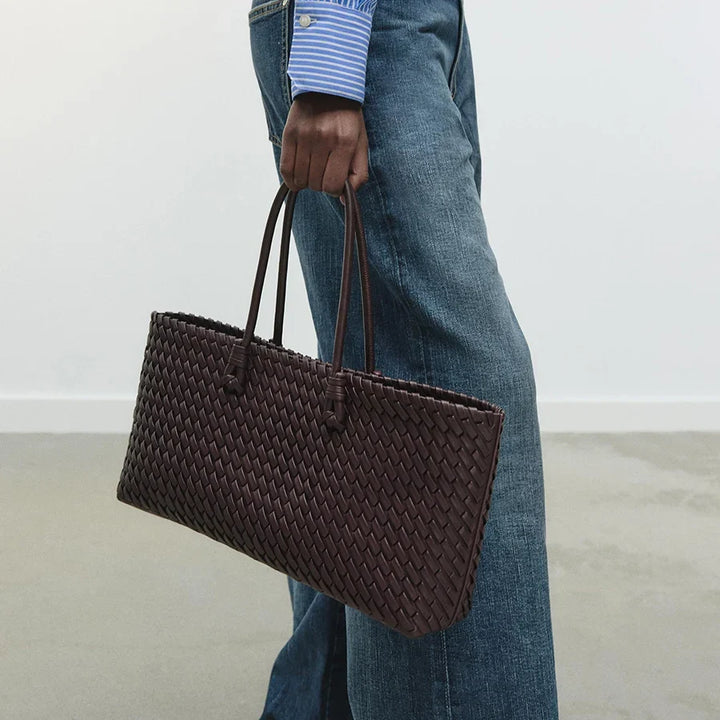 NORA – Geflochtene Shopper Tote Bag mit Top Handle