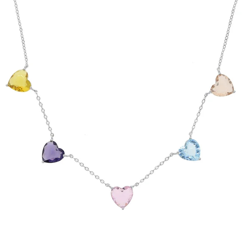 Élise – Pastell Herz-Choker mit funkelnden Zirkonia