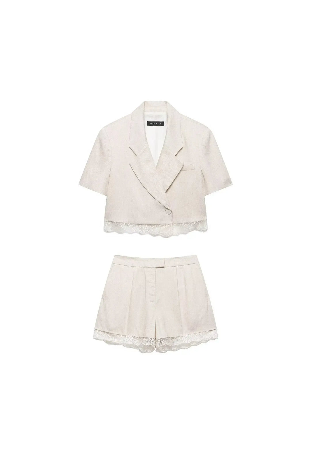 Lace Patchwork Blazer Set – Chic Summer Co-Ord