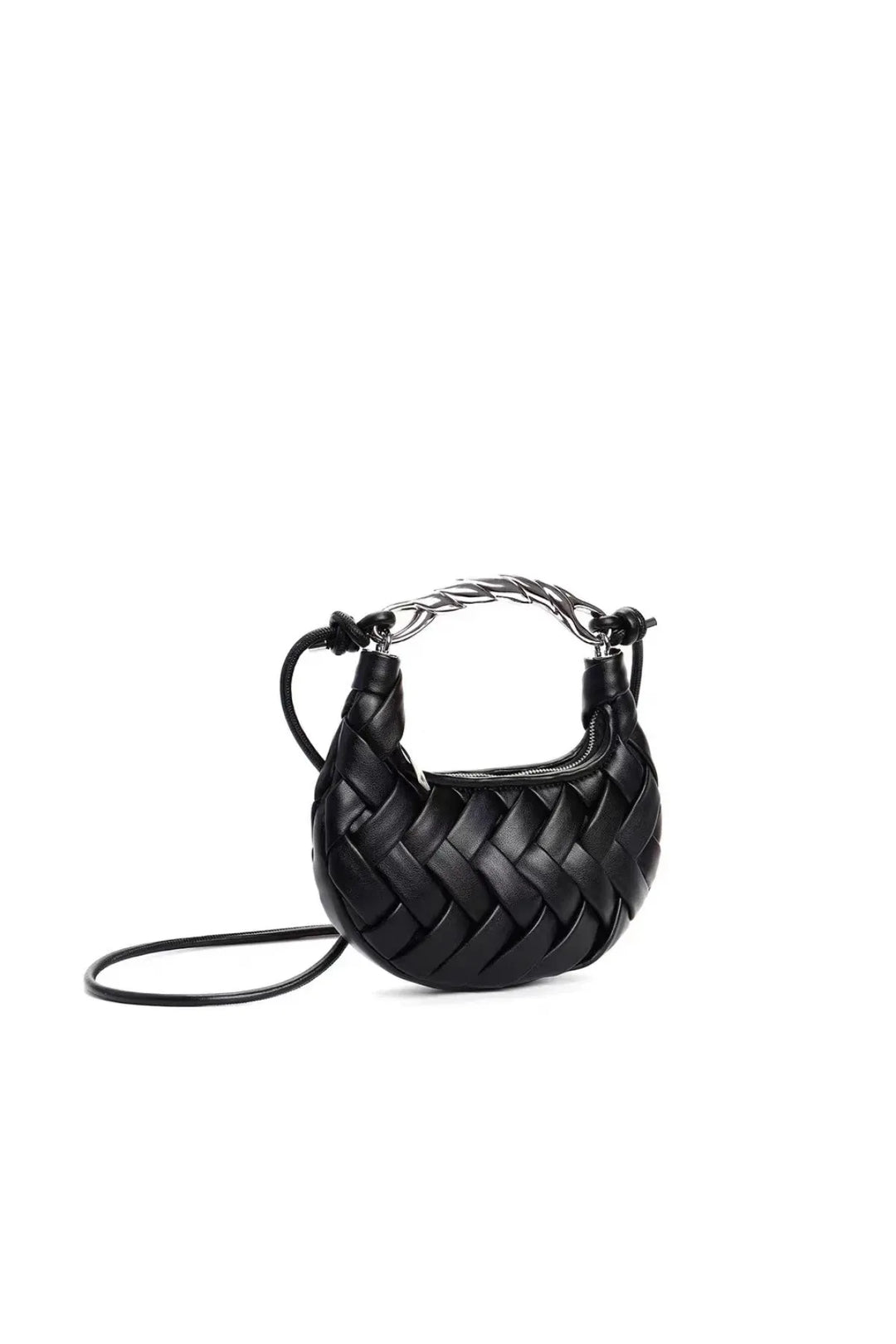 Woven Metal Handle Bag – Elegant Statement Handbag