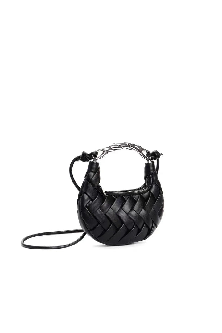Woven Metal Handle Bag – Elegant Statement Handbag