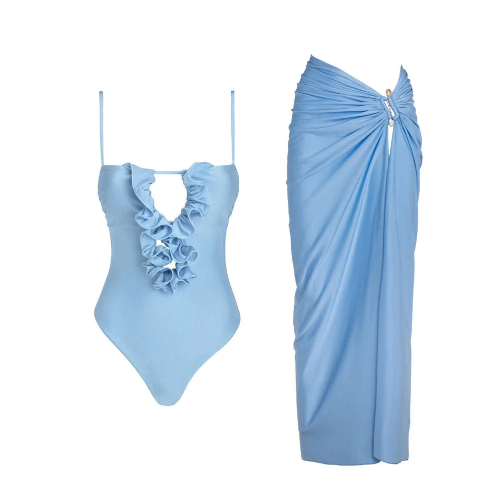 Lara Sexy One-Piece Swimsuit – Eleganter Badeanzug mit Cover-Up für Damen