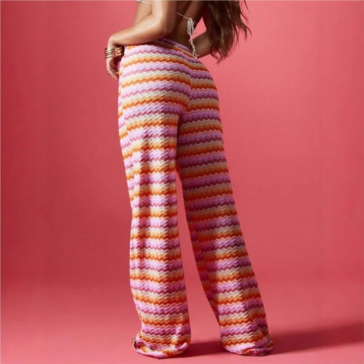Boho Paisley Palazzo Hose – High Waist Wide Leg Sommerhose