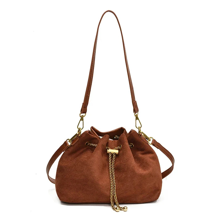 LENA – Weiche Crossbody Bucket Bag aus Kunstwildleder