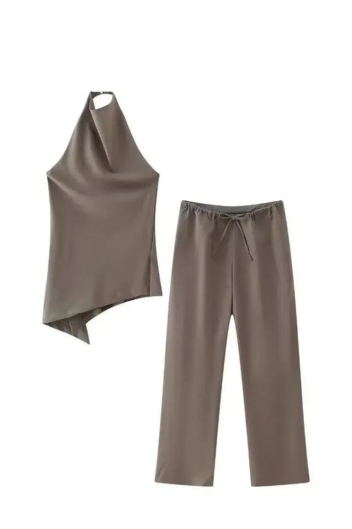 Backless Halter Pant Set – Minimal Chic Co-Ord
