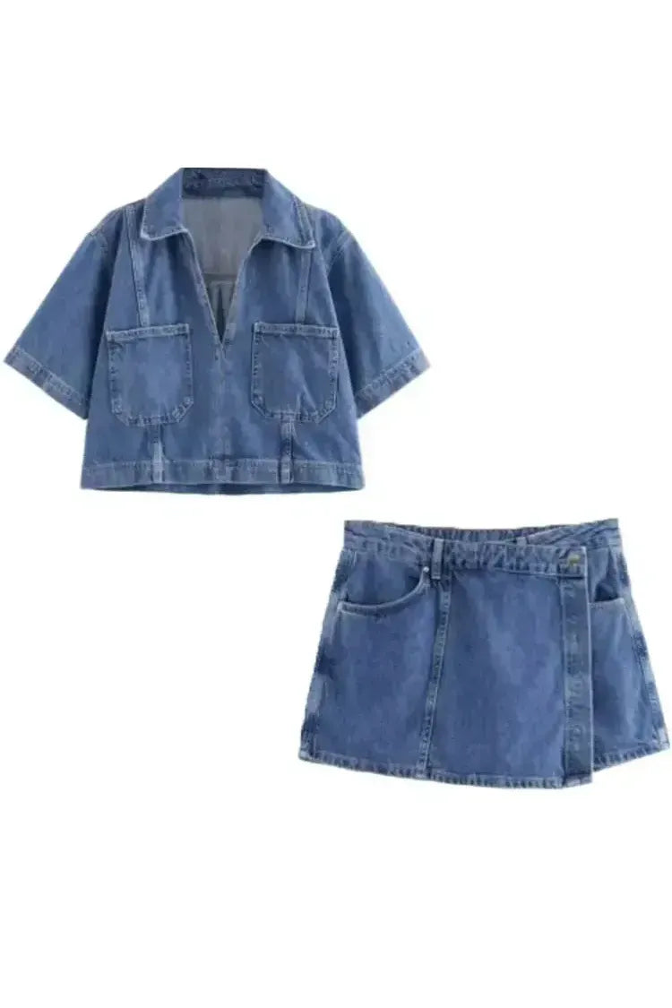 Mia Denim Chic – 2‑teiliges Damen Denim‑Set